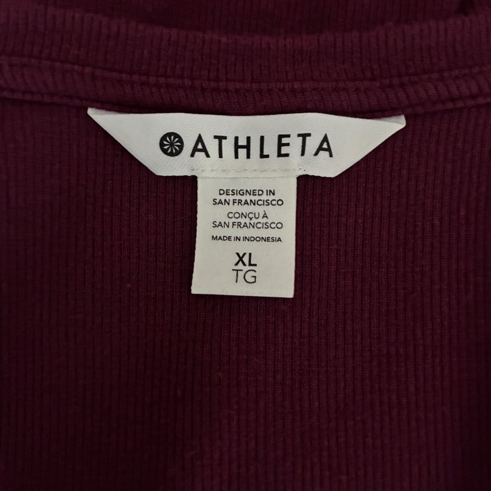 Athleta Well Rested Ribbed Sleep Tank XL Burgundy - Picture 12 of 12
